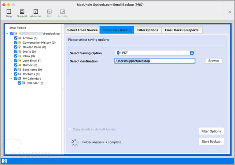 Macuncle Outlook Com Backup Wizard Screenshot
