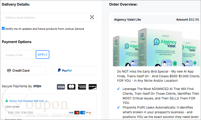 Aigency Valet Coupon Code