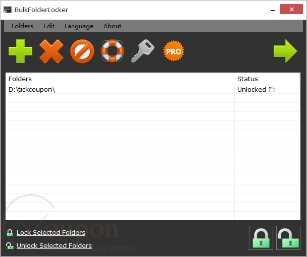 Bulkfolderlocker Pro Screenshot