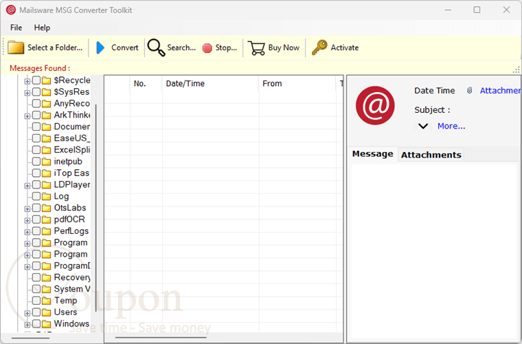 Mailsware Msg To Olm Converter Screenshot