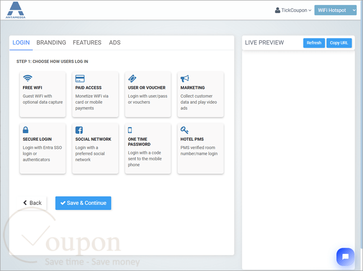 Antamedia Cloud Wifi Screenshot