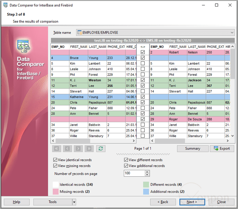 Data Comparer For Interbase Firebird Screenshot