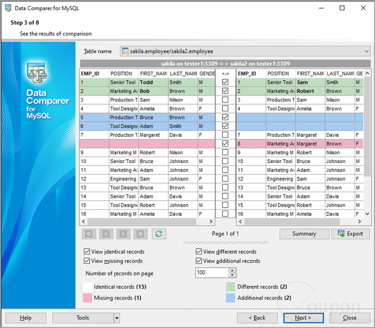 Data Comparer For Mysql Screenshot