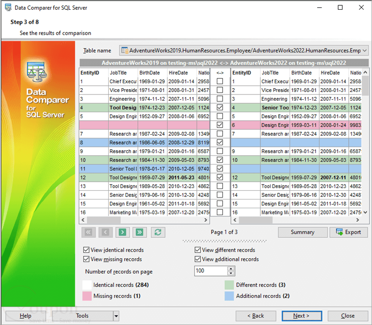 Data Comparer For Sql Server Screenshot