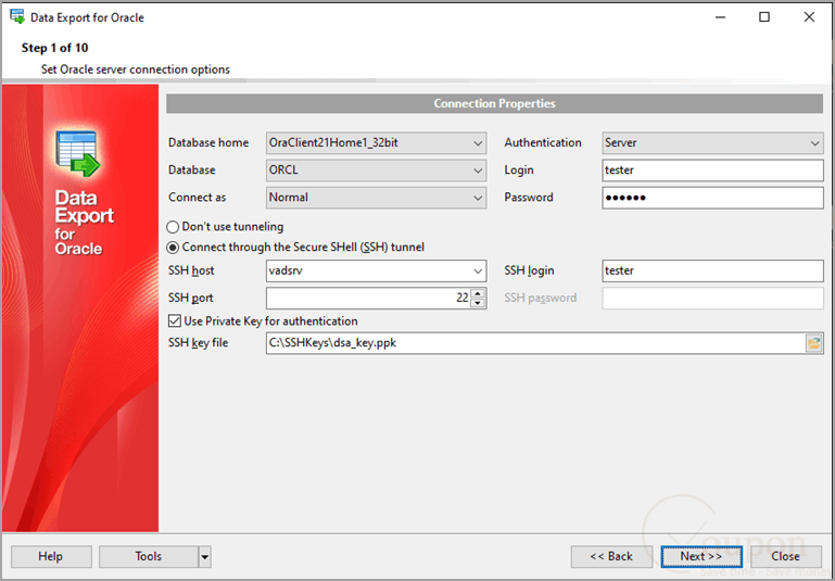 Data Export For Oracle Screenshot