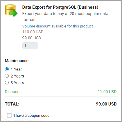 Data Export For Postgresql Coupon Code