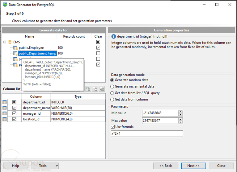 Data Generator For Postgresql Screenshot