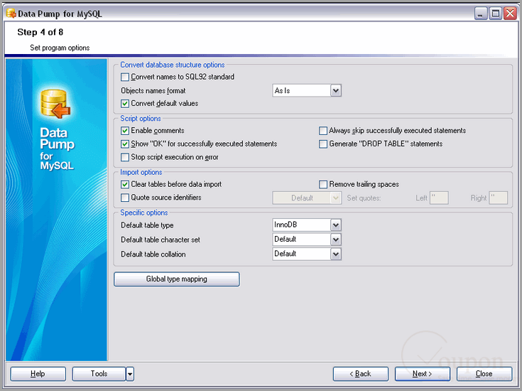 Data Pump For Mysql Sreenshot