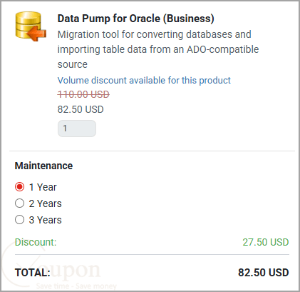 Data Pump For Oracle Coupon Code