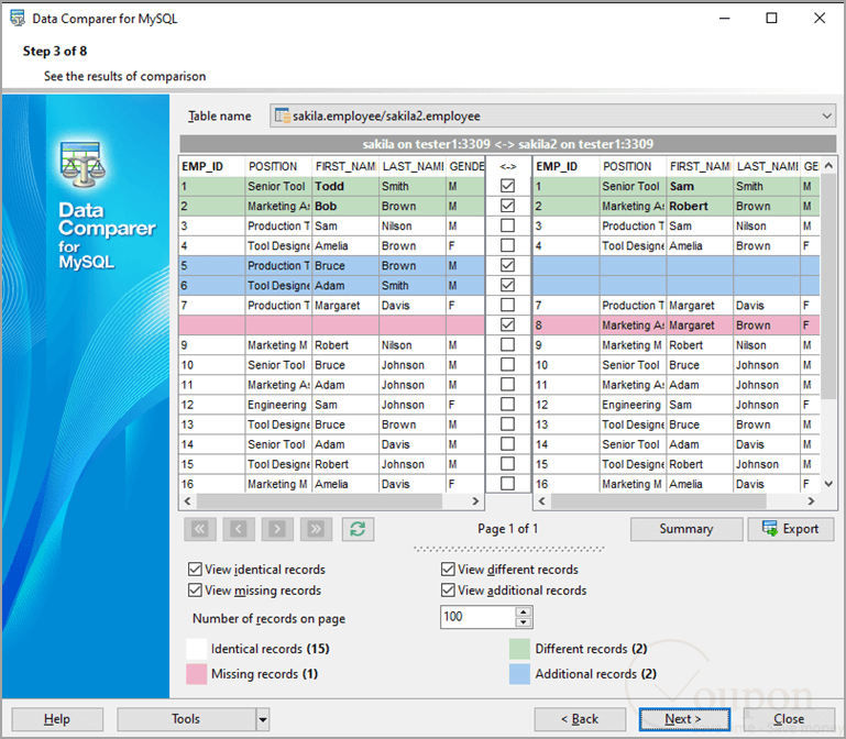 Db Comparer For Mysql Screenshot