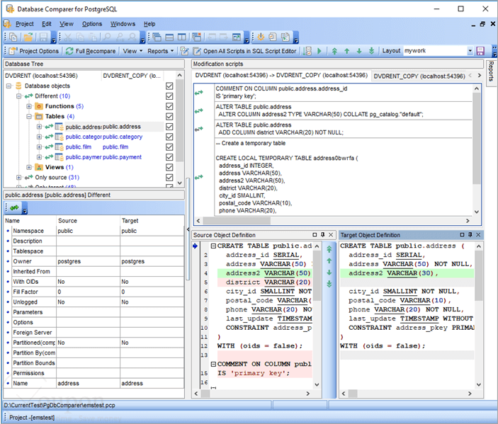 Db Comparer For Postgresql Screenshot