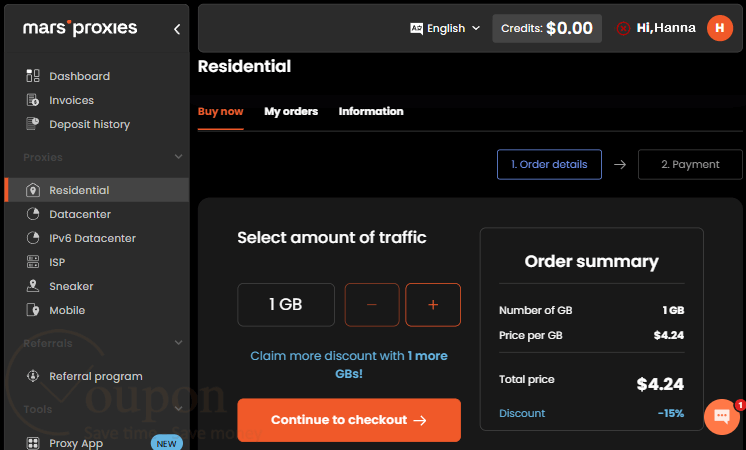 Marsproxies Residential Proxies Coupon Code