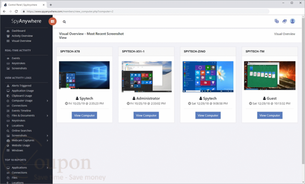 Spyanywhere Cloud Screenshot