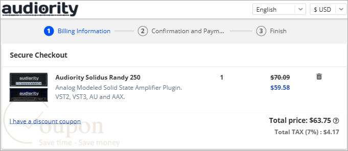 Audiority Solidus Randy 250 Coupon Code