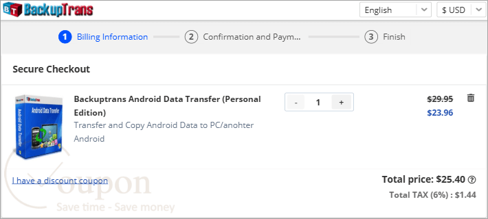 Backuptrans Android Data Transfer Coupon Code