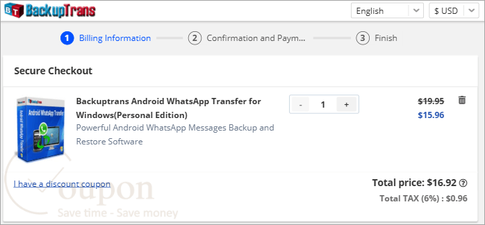 Backuptrans Android Whatsapp Transfer Coupon Code