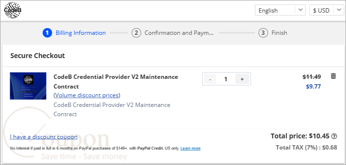 Codeb Credential Provider Coupon Code