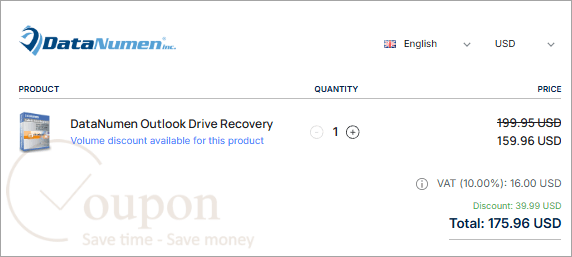 Datanumen Outlook Drive Recovery Coupon Code