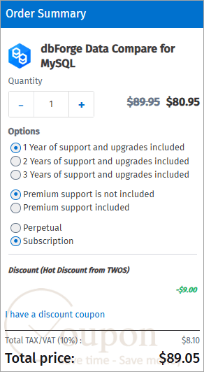 Dbforge Data Compare For Mysql Coupon Code