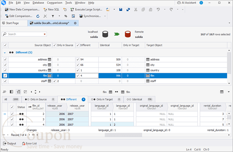 Dbforge Data Compare For Mysql Screenshot