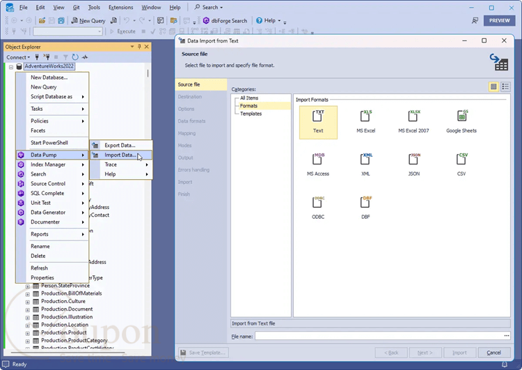 Dbforge Data Pump For Sql Server Screenshot