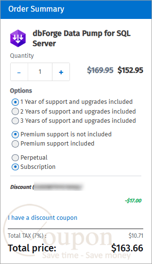 Devart Dbforge Data Pump For Sql Server Coupon