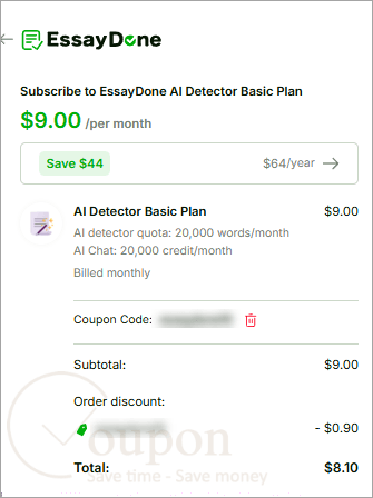 Essaydone Ai Detector Coupon Code