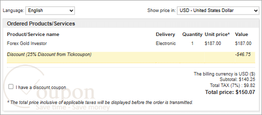 Fxautomater Forex Gold Investor Coupon Code