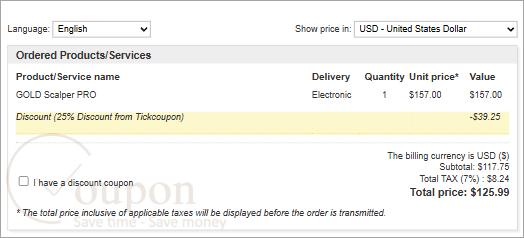 Fxautomater Gold Scalper Pro Coupon Code