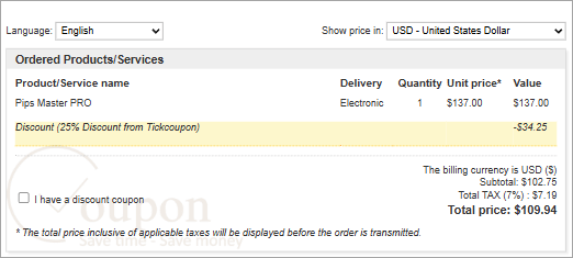 Fxautomater Pips Master Pro Coupon Code