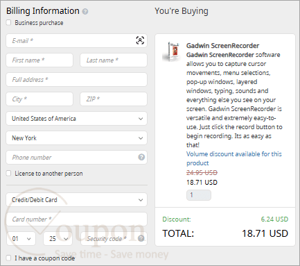 Gadwin Screenrecorder Coupon Code