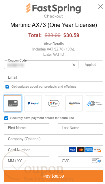 Martinic Ax73 Coupon Code