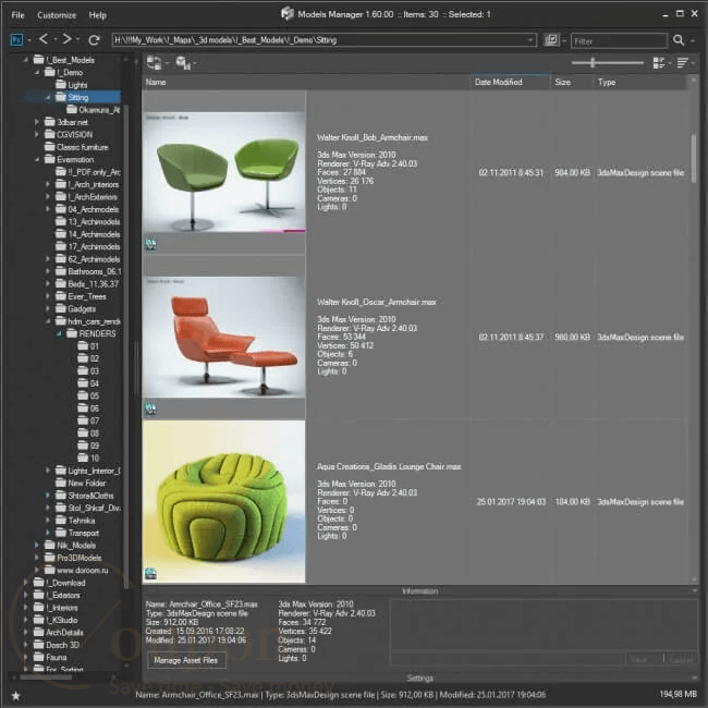Models Manager Screenshot