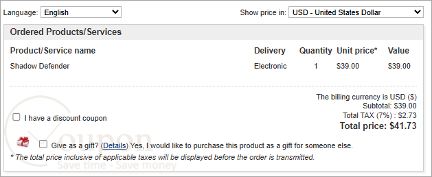 Shadow Defender Coupon Code