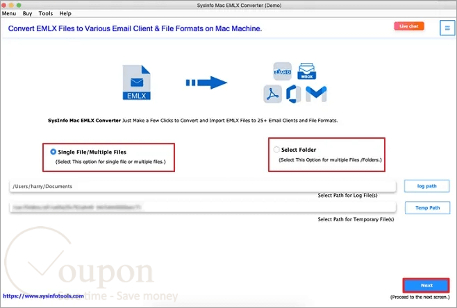 Sysinfo Mac Emlx Converter Screenshot
