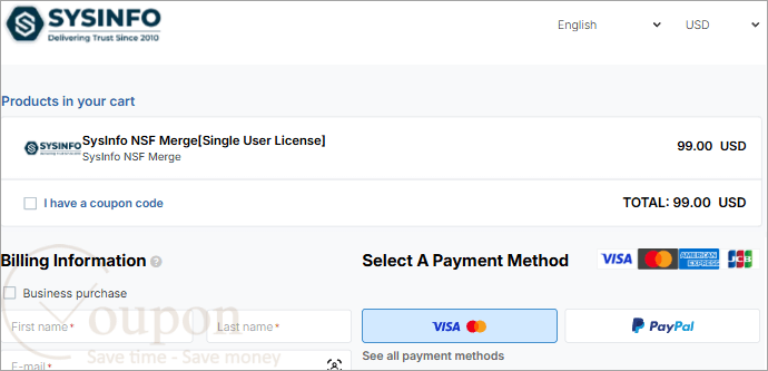 Sysinfo Nsf Merge Coupon Code