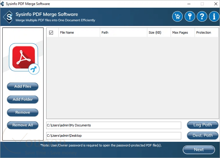 Sysinfo Pdf Merge Screenshot