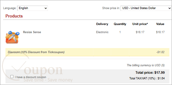 Veprit Resize Sense Coupon Code
