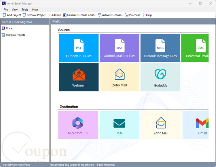 Kernel Email Migrator Screenshot