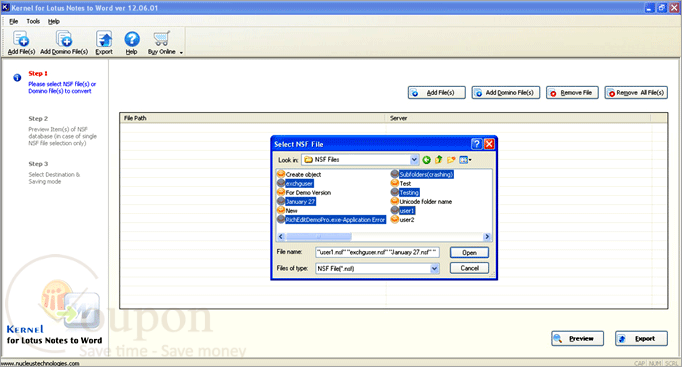 Kernel For Lotus Notes To Word Screenshot