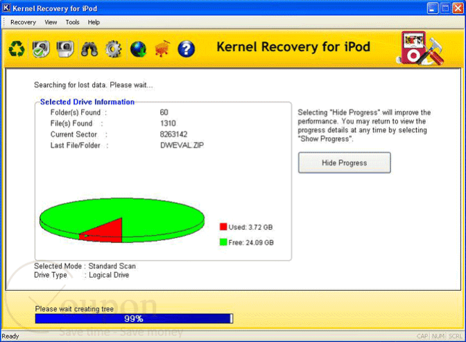 Kernel Recovery For Ipod Screenshot