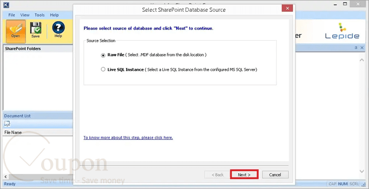 Kernel Recovery For Sharepoint Screenshot