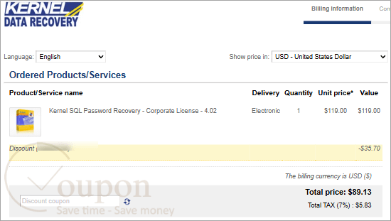 Kernel Sql Password Recovery Coupon Code