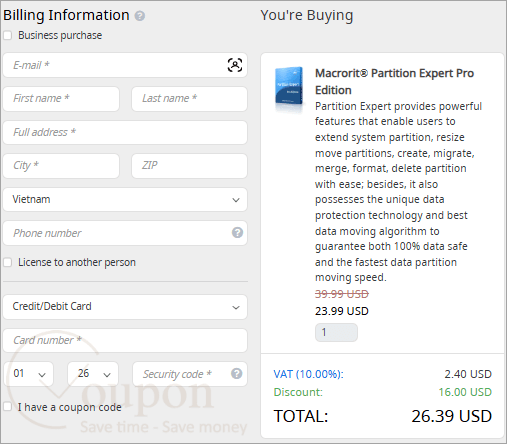 Macrorit Partition Expert Pro Coupon Code