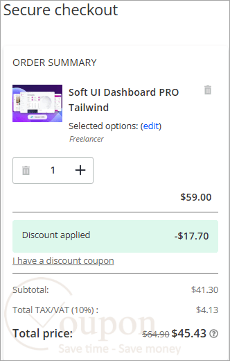 Soft Ui Dashboard Pro Tailwind Coupon Code