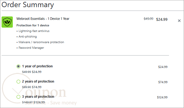 Webroot Essentials Coupon Code