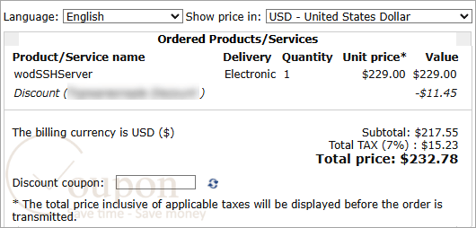 Wodsshserver Coupon Code