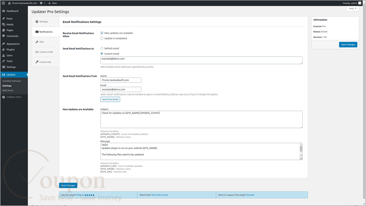 Bestwebsoft Updater Screenshot
