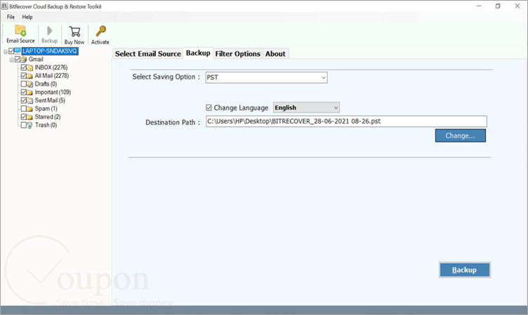 Bitrecover Cloud Backup Restore Wizard Screenshot