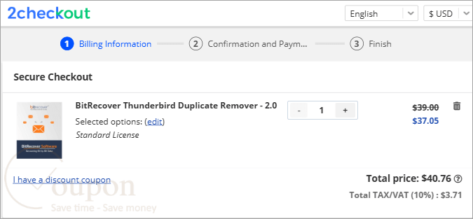 Bitrecover Thunderbird Duplicate Remover Coupon Code